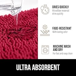 GORILLA GRIP Bath Rug Mat, Thick Soft Absorbent