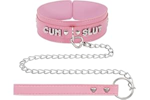 paloli Pink Choker Necklace for Women, Punk Gothic Rock Neck Collar Jewelries With Letter