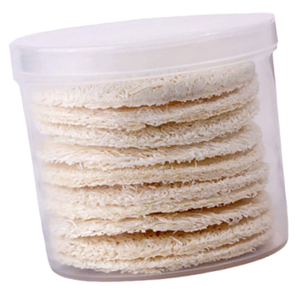 FRCOLOR 10pcs Loofah Face Pads Natural Exfoliating Scrubber Sponge Face Loofah Exfoliator for Cleansing and Exfoliating Facial Skin