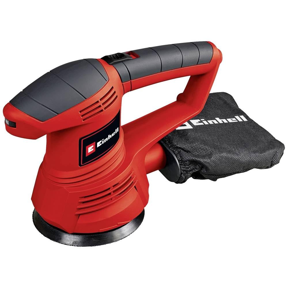 Einhell 4462165 Eccentric Sander TC-RS 38 E (380 W, 12000-26000 1/Minute Oscillating Speed, Velcro Fastening, Integrated Dust Extraction, Including 1 Piece of Sanding Paper), Red