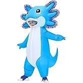 Stegosaurus Inflatable Axolotl Costume for Kids Halloween Kid Blow Up Costume Deluxe Blue Costumes for Girls Boys Cosplay Party