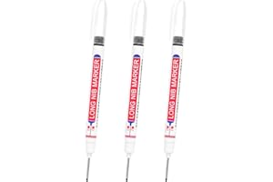 PATIKIL Deep Hole Marker Pens, 3Pcs Ink Waterproof Deep Reach Markers 22mm/0.87 Inch Long Nose Marker Scriber Pen for Woodwor
