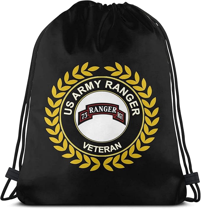 Gym Drawstring Bags US Army Veteran Airborne 75 Ranger Sackpack String