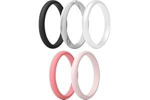ThunderFit Silicone Ring Enhancers for Women, Breathable Women's Rubber Engagement Rings, 5-Pack