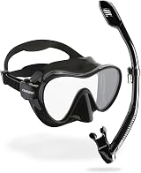 Cressi F1 Frameless Diving Mask Anti-Fog Tempered Lens Black One Size view 2