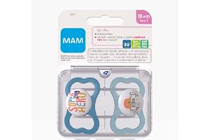 MAM Baby Kit com 2 Chupetas Air Com Disco Extraventilado para Crianças 16+ Meses Com Caixa Esterilizadora, Azul