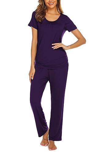 Ekouaer Nursing Pajamas for Breastfeeding Nursing Pj Nightgown - Main Image