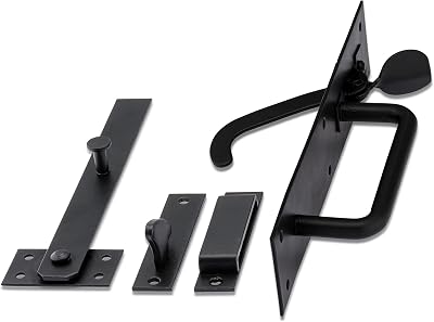 XFORT Black Suffolk Gate Latch Garden Door Catch Lock Latches