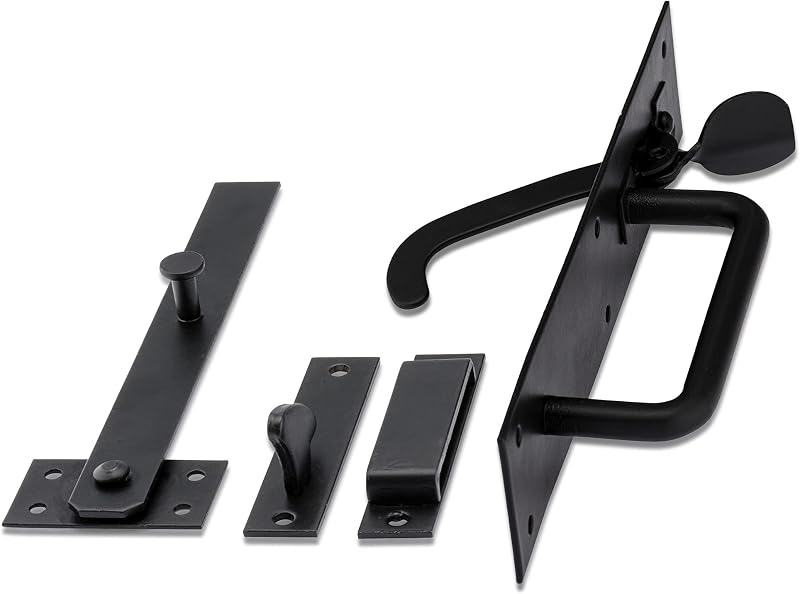 XFORT Black Suffolk Gate Latch Garden Door Catch Lock Latches