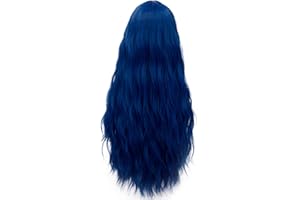 Probeauty Blue Wig Long Royal Blue Bride Wig for Women Synthetic Wigs Long Curly Wave Cosplay Wig for Halloween Corpse Costume
