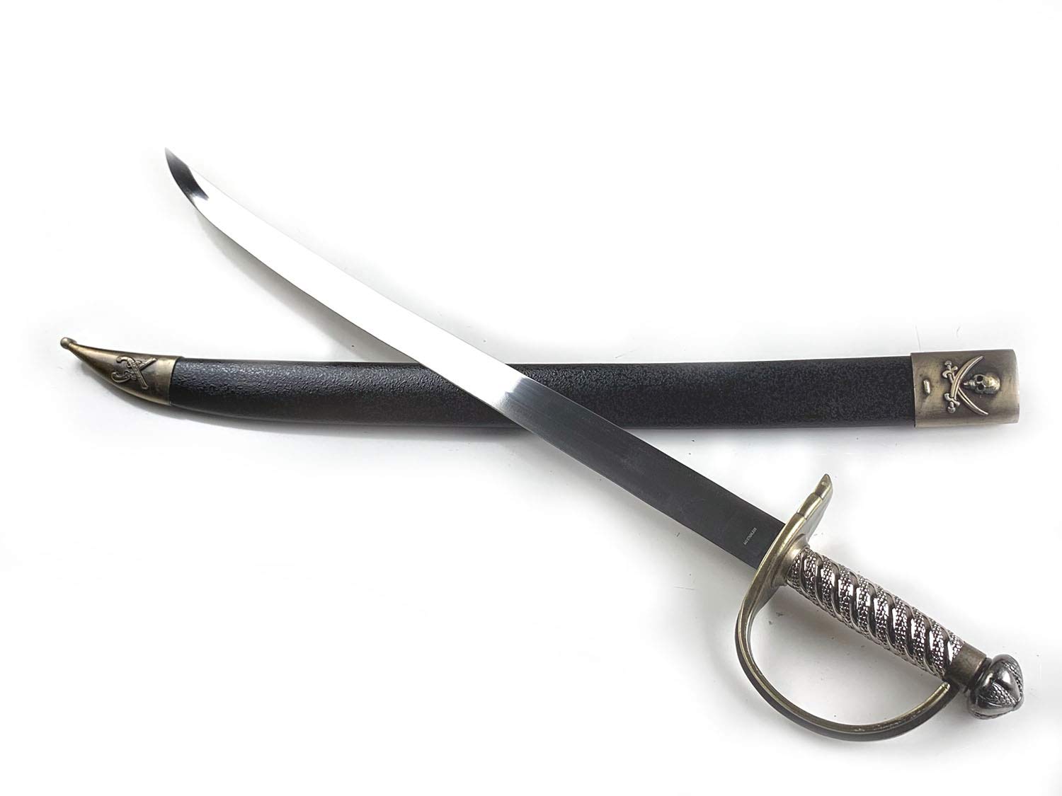 Photo 1 of P.S. Caribbean Pirate Sword Pirate Cutlass Saber Sword. for Collection, Cosplay, LARP and Outdoor Sport (Brass Hilt)