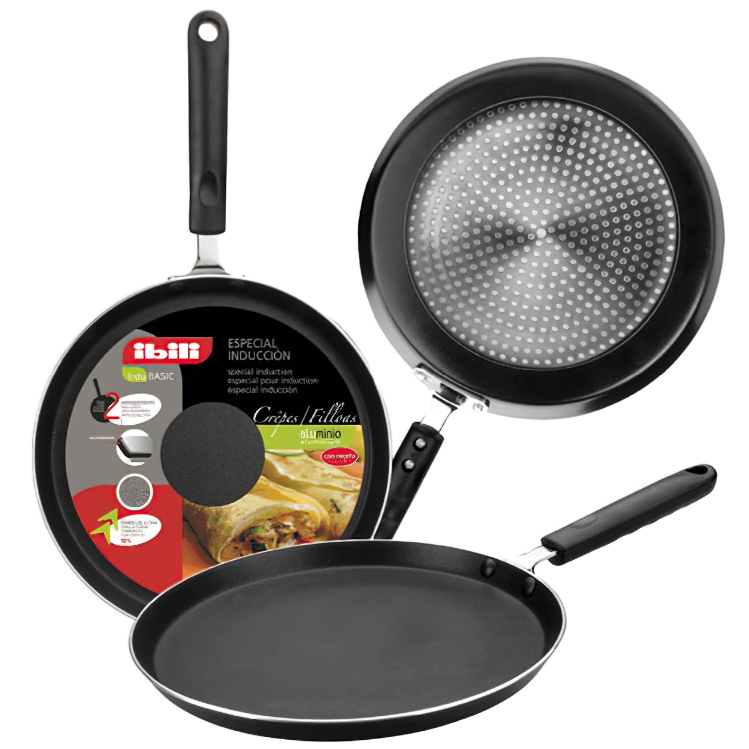 IBILI Indubasic Crepe Pan, 28 cm, Aluminium, Non-Stick, Suitable for Induction Hobs