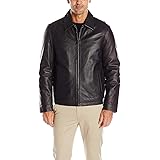 perry ellis open bottom leather jacket