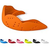 SISU Aero Medium Mouthguard, Athletic Orange - 30% Stronger Protection for Lacrosse, Football, Hockey, Roller Derby, Team Sports - Remoldable Up to 20 Times - Ultra Slim - Works for Braces - Non Toxic