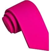 Branduce 3.15"（8cm） Mens Solid Satin Tie Pure Color Necktie + Gift Box