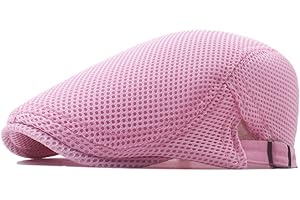 meioro Men's Mesh Flat Cap Breathable Summer Newsboy Hat Beret Ivy Cap Irish Cabbie Gatsby Driving Hunting Hats