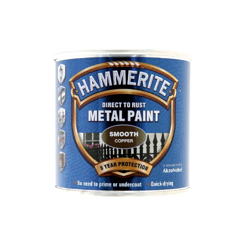 Hammerite 5092932 Direct to Rust Metal Paint - Smooth Copper Finish 250ML