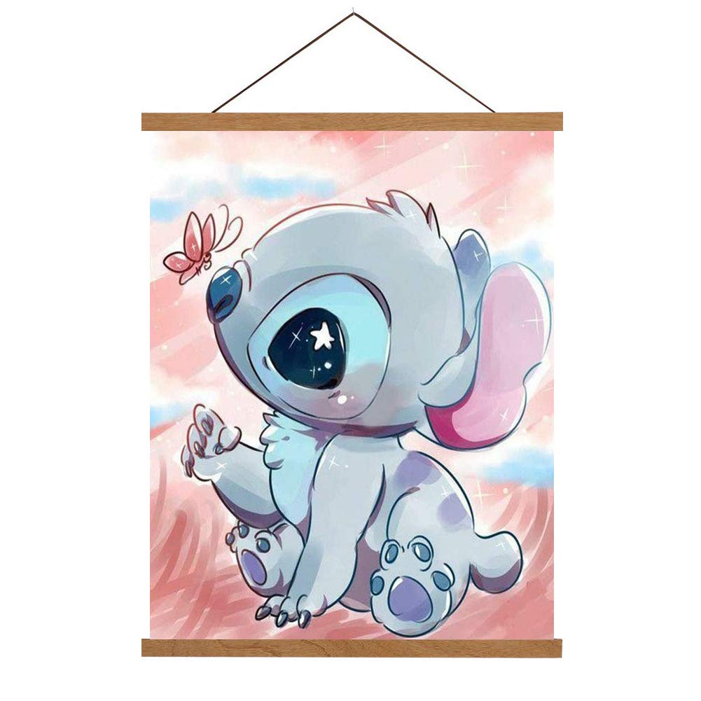 5D DIY Full Drill Diamond Painting Kit, Rhinestone Painting Kits for Adults and Children Embroidery Arts Craft Home Decor Cartoon Anime Series14 x 18 inch (Stitch, 35x45cm)