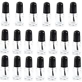20 Pieces Empty Nail Polish Bottles with Brush Cap, Clear Glass Bottle Container (2ml)