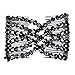 LOVEF 5pcs New Stretch Flower Bow Glass Bead Hair Head Comb Cuff Double Clip Good Gift