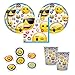 Official Emoji party supplies for 16 guests - cake plates, napkins, cups plus bonus stickers by Combined Brands