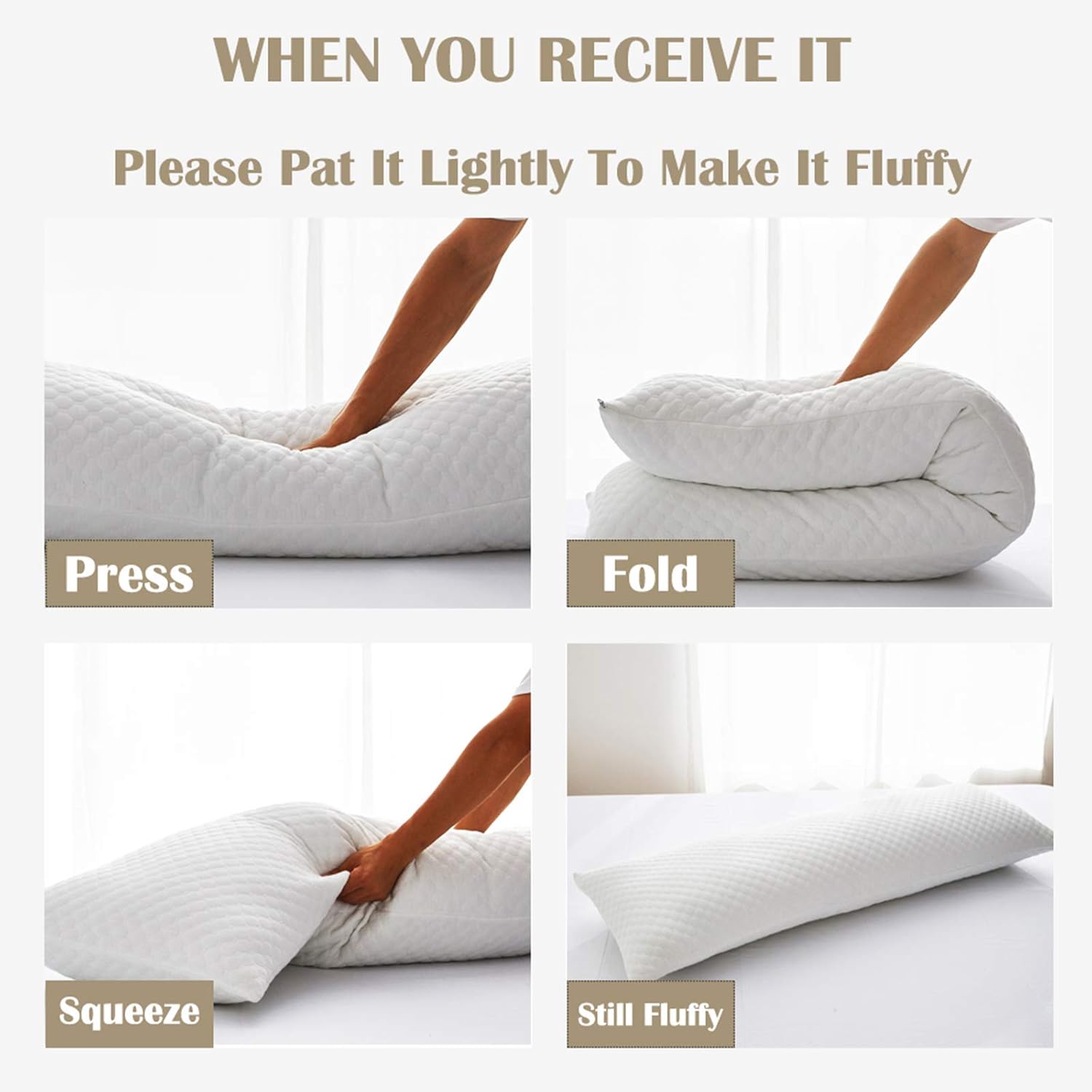 DOWNCOOL Full Body Pillow for Adults- Ultra Soft Long Bed Pillow with Removable Bamboo Cover Cooling Breathable, Polyester Microfiber Large Body Pillow, 20x54 inch ( with Cover): Kitchen & Dining