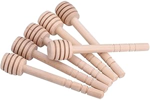 Honey Dipper, 50Pcs/Set Mini Wooden Honey Dipper Sticks Server for Honey Jar Dispensing Collecting Stirring Rod Stick Wedding
