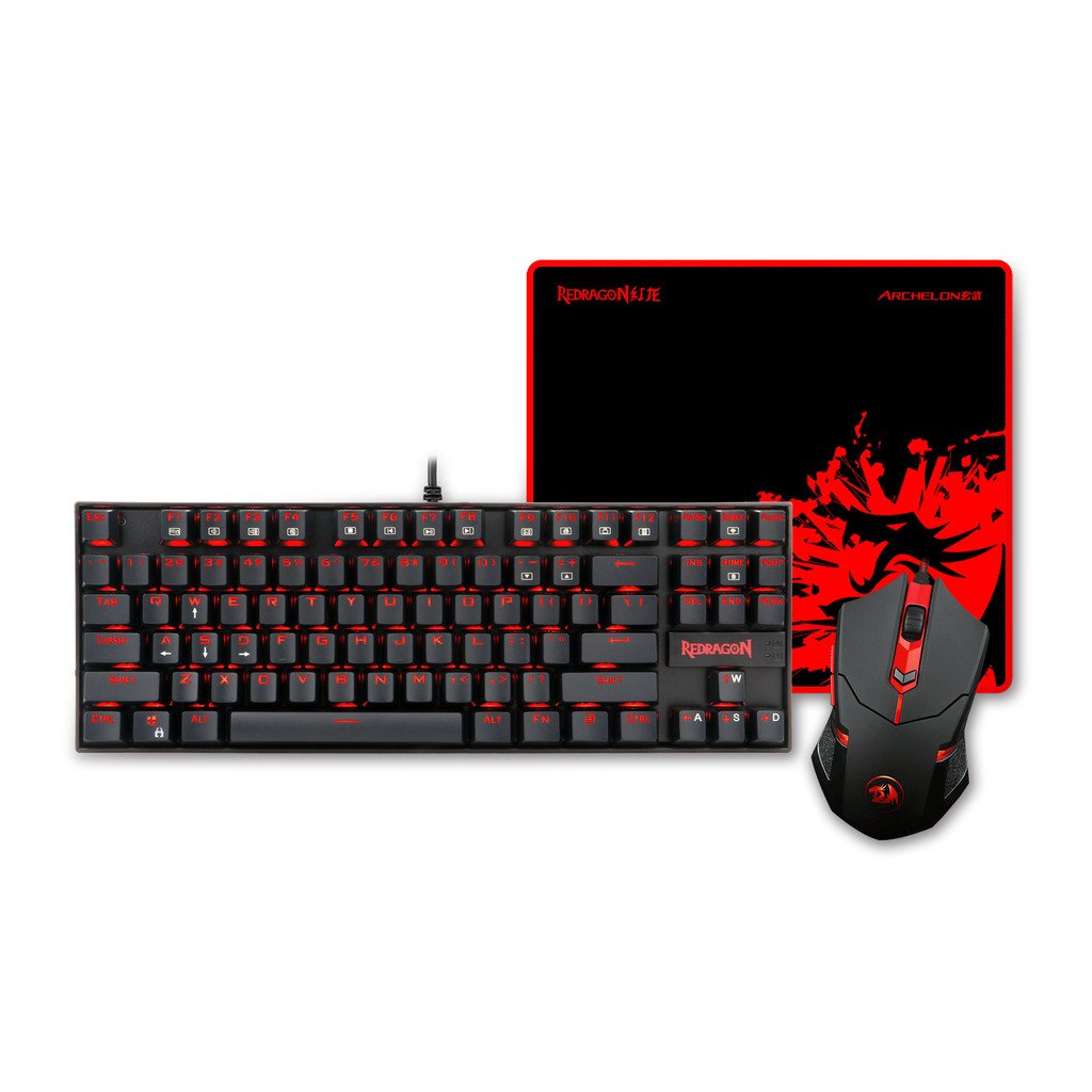 Redragon K552BA Mechanical Gaming Keyboard and Mouse Combo & Large