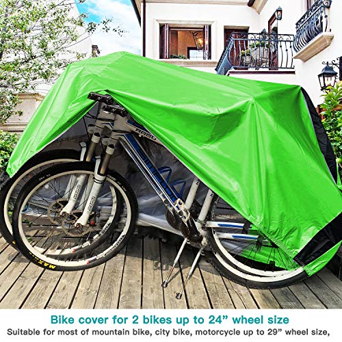 image for HCFGS Bike Cover, 210D Heavy Duty Outdoor Waterproof Bicycle Covers UV