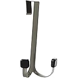 Amazon Basics Over-the-Door Double Hanger Hooks, Silver Nickel