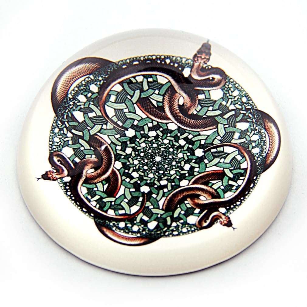 Parastone Escher The Snakes PESC3 Glass Sculpture Paperweight, Green