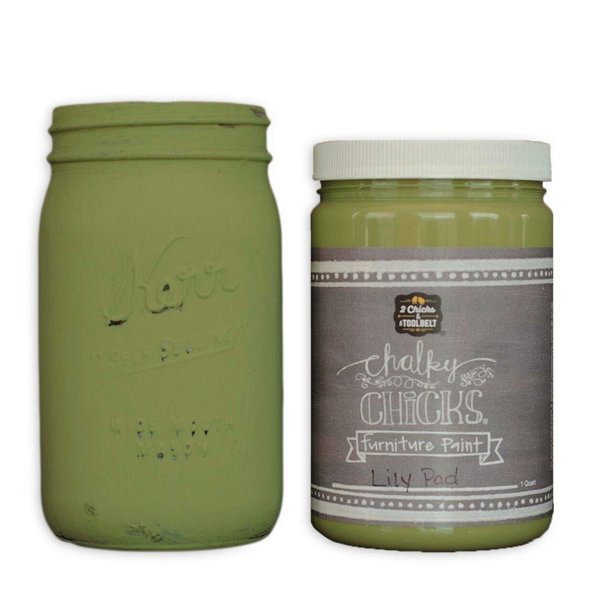 Chalk Finish Paint - Furniture & Cabinet Paint (32 oz, Lily Pad)