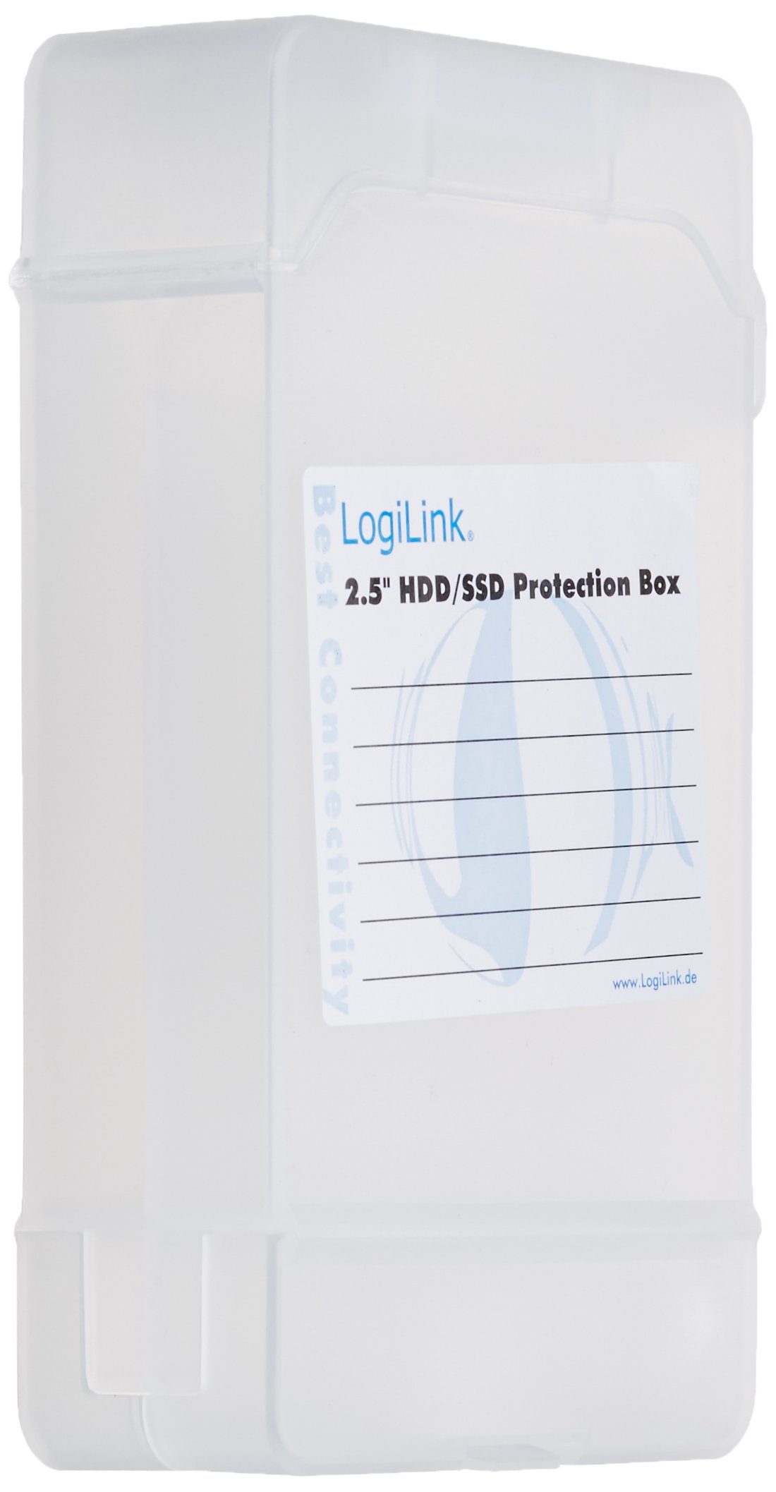 LogiLink 3.5" HDD Protection Box for 1 HDD Hard Disk Drive Protection Case – transparent