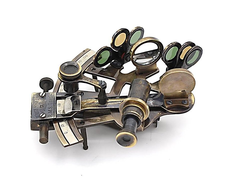 Roorkee Instruments (INDIA)White Star Line-Solid Brass Sextant-Titanic Memorabilia Burnished Brass Sextant