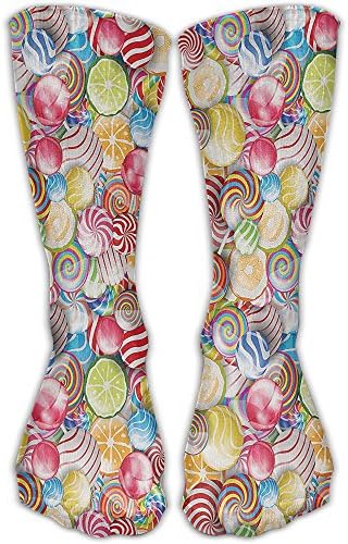 Colorful Spiral Sugar Candy Sweets Art Printed Socks Crazy Patterned Fun Long Cotton Socks