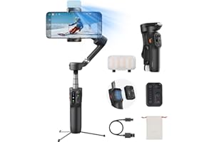 Hohem iSteady X3 Gimbal Stabilizer for iPhone, Phone Stabilizer for Video Recording with Object Tracking, 3-Axis Foldable Phone Gimbal with Remote Control for Tiktok, Built-in Extendable Rod & Tripod