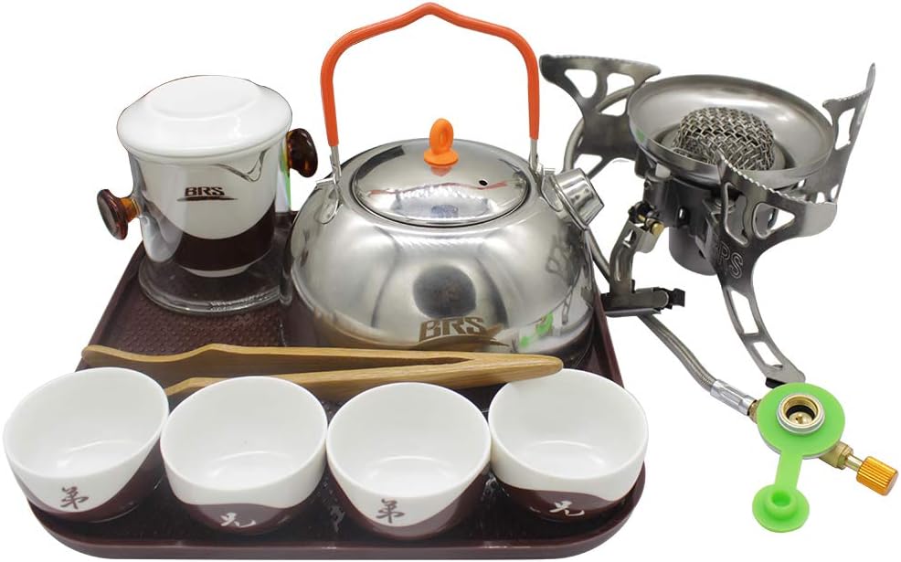 RSB BRS BRS-TC01 Outdoor Portable Travel Tea Set Outdoor Tea Ceremony Stainless Steel Camping Teapot Outdoor Teapot Coffee Pot Outdoor Tea Set