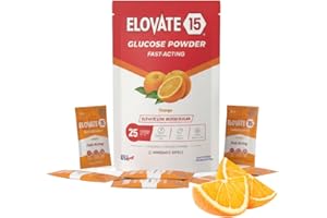 Elovate 15 Fast-Acting Glucose Packets - Quick Dissolving, Gluten-Free 15g of Glucose Powder for Sugar & Energy Dips - Oral D