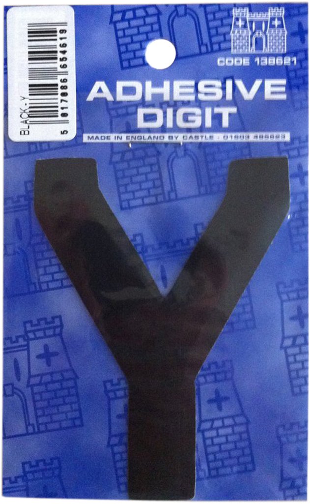 Castle DPX12Y Black Self Adhesive Letter Y 3-inch (Pack of 12)