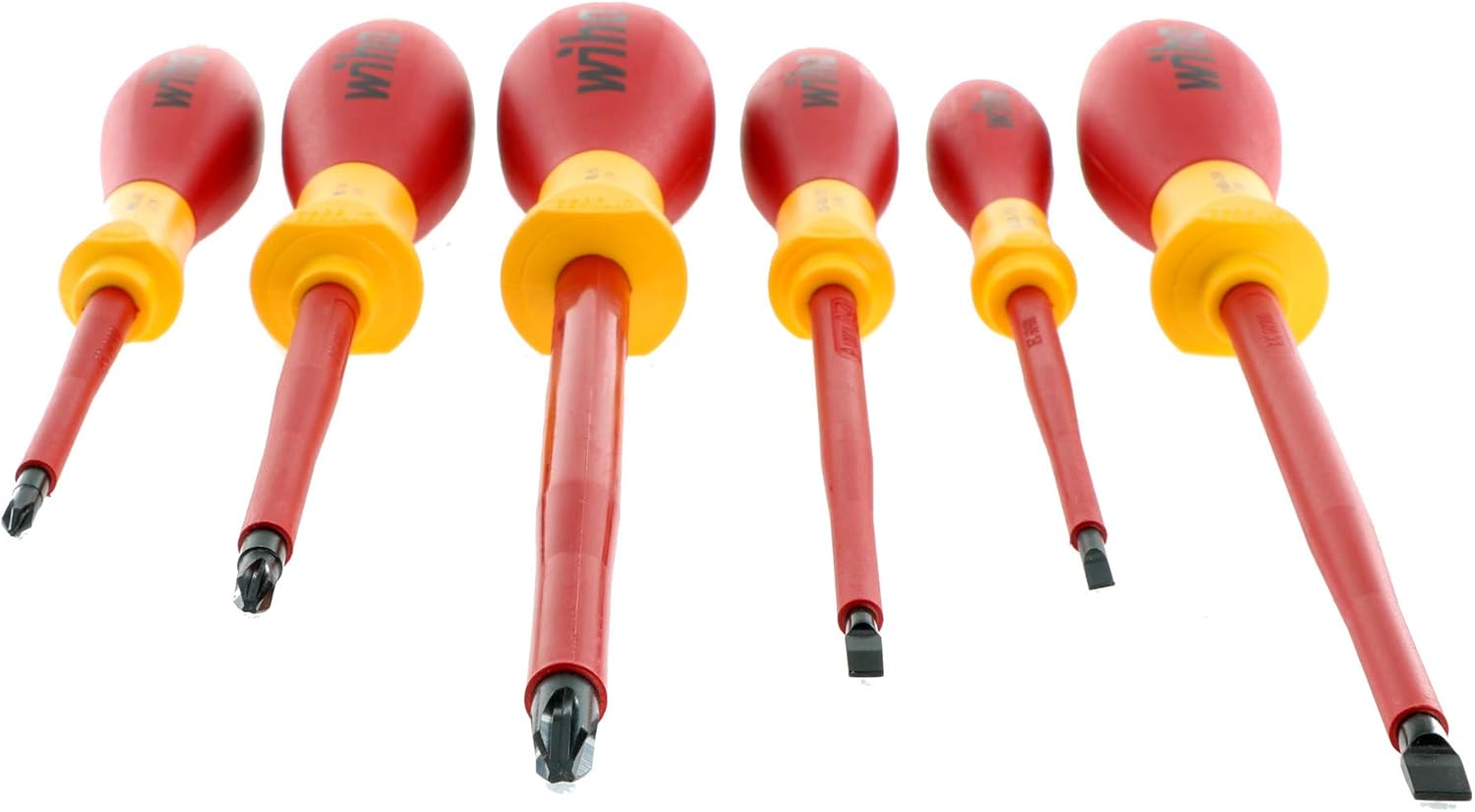 Wiha 32092 Slotted And Phillips Insulated Screwdriver Set, 1000 Volt, 6 Piece: Industrial & Scientific