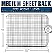 Stainless Steel Sheet Pan 15.5 x 11.5 inch Cooling Rack & Silicone Baking Mat Set - Extra Durable Cookie Sheet, Oven Safe non-toxic Heavy Duty Bake ware. for Roasting Bacon, Vegetables, and Cake.
