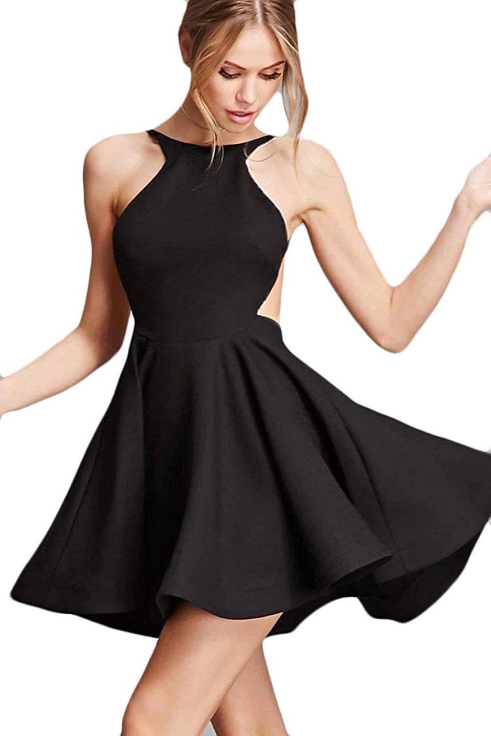 short halter homecoming dress