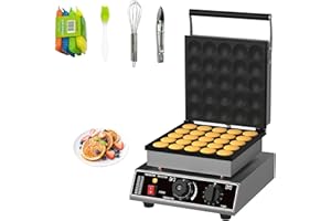 BOUPOWER 25 PCS Mini Pancakes Maker Machine,110V Mini Dutch Pancake Maker, 1750W Commercial Electric Nonstick Waffle Maker Machine for Home and Restaurants
