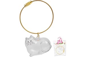 LALXUIEYC Cat Hair Storage Keychain: Pet Fur Keepsake Collector, Dog Transparent Pendant Memorial Bottle, Cat Lover Collecting Gift (Fat Cat)