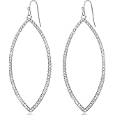 Simulated Diamond Dangle Earrings for Women - Cubic Zirconia Crystal Long Dangling Earrings - Hypoallergenic and Safe for Sensitive Ears