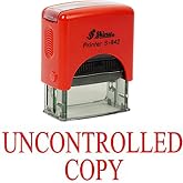 UNCONTROLLED Copy Self Inking Rubber Stamp Office Stationary Custom Shiny Stamp