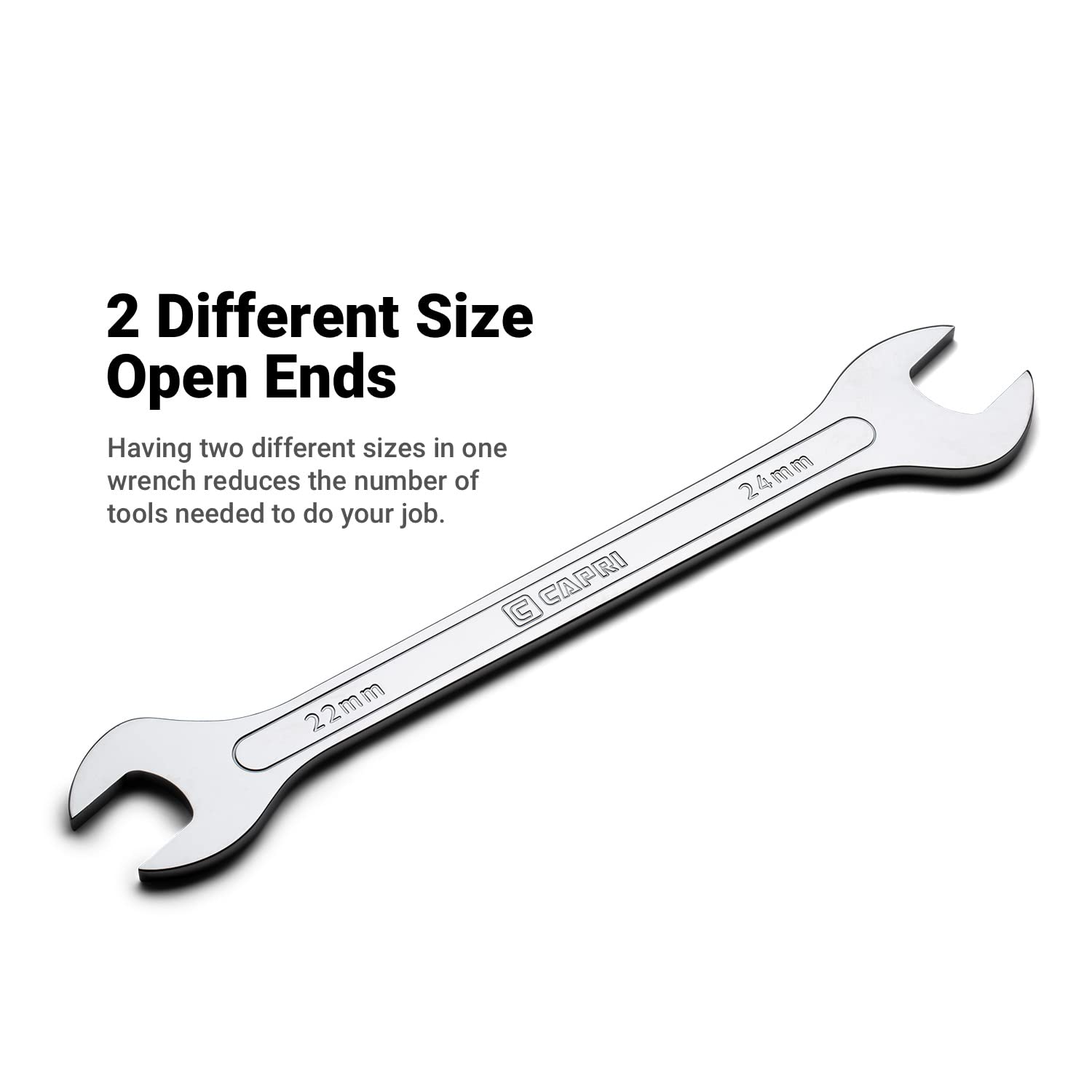 Capri Tools SuperThin Open End Wrench Set, Metric, 6 to 19 mm, 7Piece