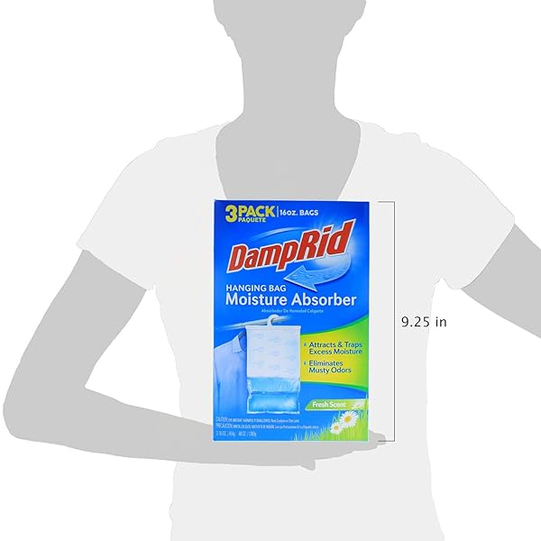 DAMPRID HANGING BAG, MOISTURE ABSORBER, PACK OF 3 (16 OZ. EA.), 3 PACK, BLUE