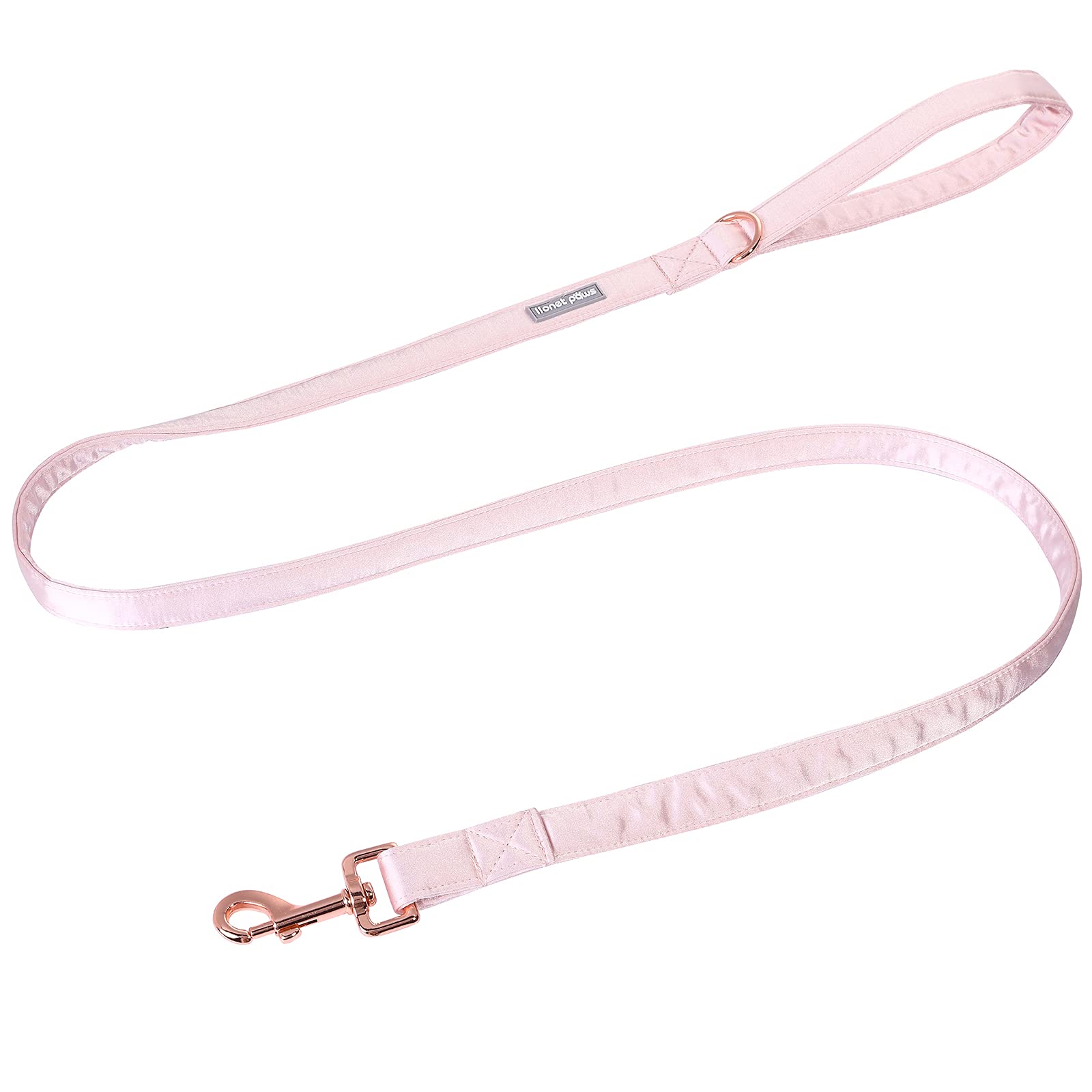 Lionet Paws Dog Leash - Silk Pink Leash for Small Medium Large Dogs Matching Collar for Girl