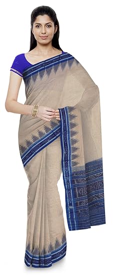 ODISHA HANDLOOM Womens Ikat Silk Saree (o 31_Off-White)
